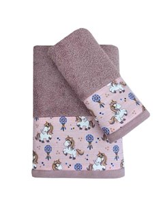 Σετ παιδικές πετσέτες unicorn 100% βαμβάκι πεννιε 550gsm