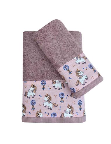 Σετ παιδικές πετσέτες unicorn 100% βαμβάκι πεννιε 550gsm