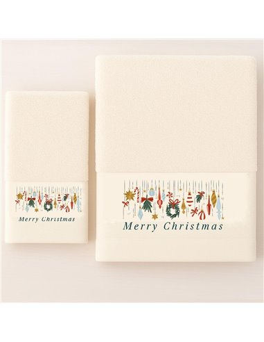 Σετ χριστουγεννιάτικες πετσέτες Merry Christmas 100% βαμβάκι πεννιε 500gsm
