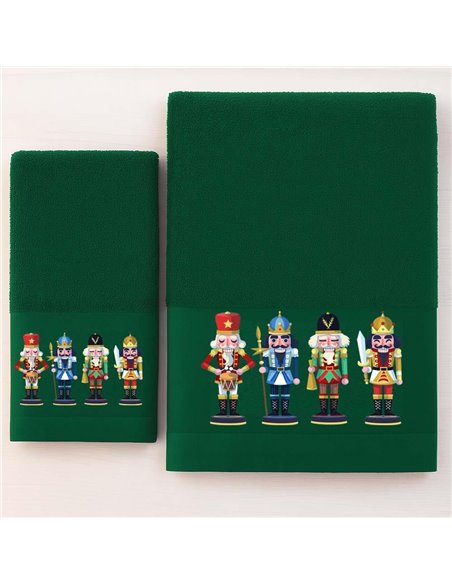 Σετ χριστουγεννιάτικες πετσέτες Nutcrackers 100% βαμβάκι πεννιε 500gsm