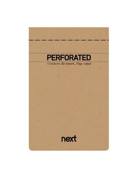 Next μπλοκ σημειώσεων perforated λευκό 11x16,5εκ., 80φ., 70γρ.