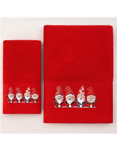 Σετ χριστουγεννιάτικες πετσέτες Santa Claus 100% βαμβάκι πεννιε 500gsm