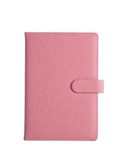 Επαγγελματικό σημειωματάριο PU Α5 ροζ 122 σελ.