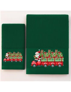 Σετ χριστουγεννιάτικες πετσέτες Santa gift 100% βαμβάκι πεννιε 500gsm