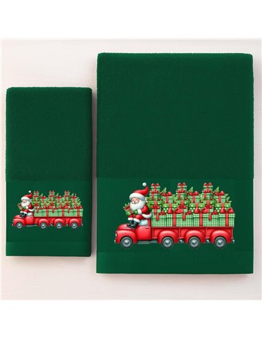 Σετ χριστουγεννιάτικες πετσέτες Santa gift 100% βαμβάκι πεννιε 500gsm