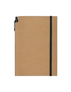 Next Promo μπλοκ ριγέ Α5 80 φύλλων με μαύρο λάστιχο και στυλό