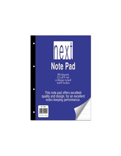 Next μπλοκ ριγέ κολλητό με τρύπες 21x29εκ. 80φυλ.