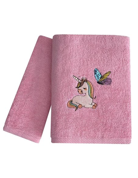 Σετ παιδικές πετσέτες Fairy Unicorn 100% βαμβάκι πεννιε 480gsm