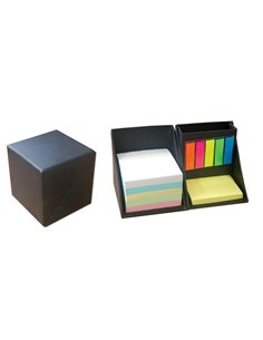 Κύβος-μολυβοθήκη με χαρτάκια - σελιδοδείκτες μαύρο 9x9x9εκ.