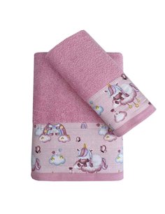 Σετ παιδικές πετσέτες "Baby sweet unicorn" 100% βαμβάκι πεννιε 480gsm