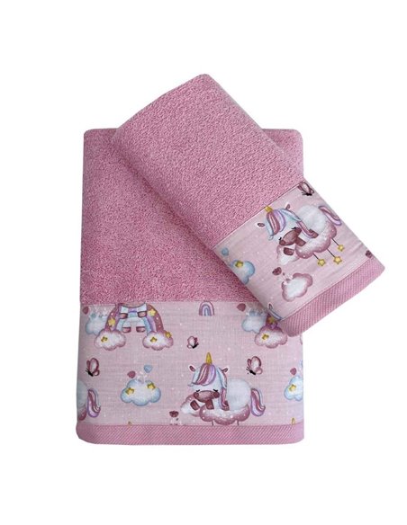 Σετ παιδικές πετσέτες "Baby sweet unicorn" 100% βαμβάκι πεννιε 480gsm