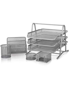 Σετ γραφείου ασημί 5 τεμάχια