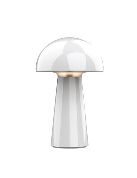 Πορτατίφ μανιτάρι LED επαναφορτιζόμενο λευκό Ø13,5x Υ22,5εκ.