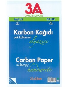 Ark χαρτί καρμπόν μπλε 50φ. 21x33εκ.