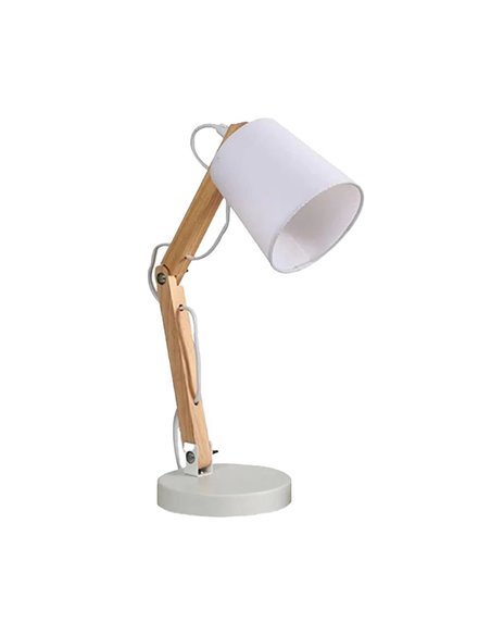 Φωτιστικό επιτραπέζιο ξύλινο λευκό Υ42x22x14εκ