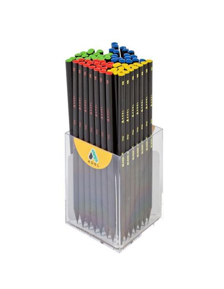 Adel μολύβι "Natural" τριγωνικό ΗΒ κοκτέηλ 4 χρωμάτων