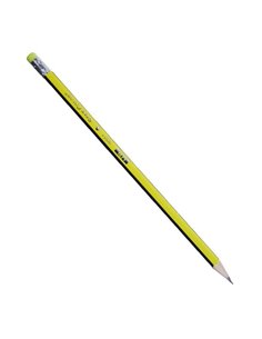 Μολύβι τριγωνικό με σβήστρα - ξύστρα κίτρινο 12τεμ