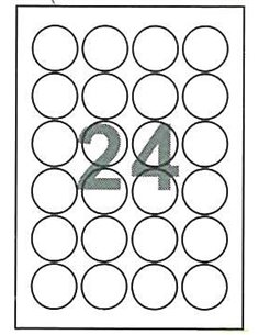 Fleks ετικέτ. αυτοκόλ. λευκές Ø46mm 24/φ 100φ Α4