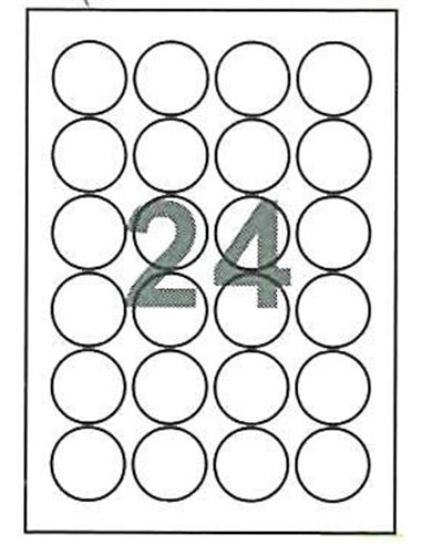 Fleks ετικέτ. αυτοκόλ. λευκές Ø46mm 24/φ 100φ Α4