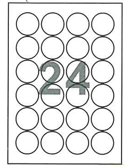 Fleks ετικέτ. αυτοκόλ. λευκές Ø46mm 24/φ 100φ Α4