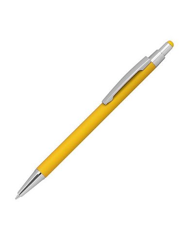 Στυλό - touch pen μεταλλικό με λαστιχένια επίστρωση κίτρινo Υ14,5xØ0,8εκ.