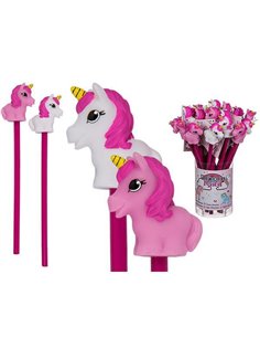 Μολύβια με πλαστικό επικάλυμμα "μονόκερος" κοκτέηλ 2 σχέδια