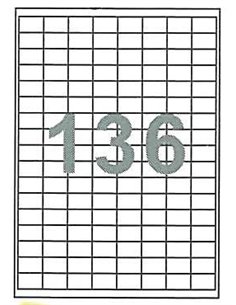 Fleks ετικέτ. αυτοκόλ. λευκές 25.4x16.9mm 136/φ 100φ Α4