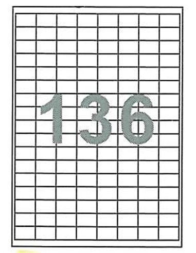 Fleks ετικέτ. αυτοκόλ. λευκές 25.4x16.9mm 136/φ 100φ Α4