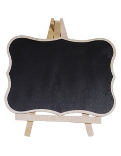 Πινακίδα μαυροπίνακα ξύλινη με καμπύλες και μύτες Υ19,7x15εκ.