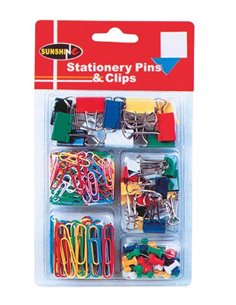 Σετ συνδετήρες-πιάστρες-πινέζες σε blister