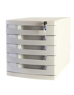 Next συρταριέρα με 5συρτάρια - κλειδαριά γκρι Α4 Υ31.5x39.5x29.5εκ.