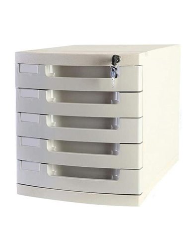 Next συρταριέρα με 5συρτάρια - κλειδαριά γκρι Α4 Υ31.5x39.5x29.5εκ.