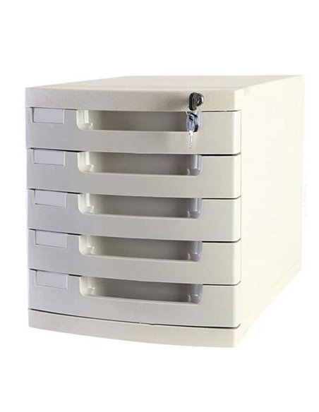 Next συρταριέρα με 5συρτάρια - κλειδαριά γκρι Α4 Υ31.5x39.5x29.5εκ.