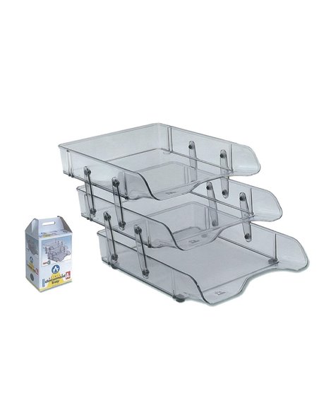 Αrk σετ 3 δίσκοι εγγράφων διάφανοι Α4 Υ26x33.5x6.5εκ.