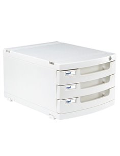 Next συρταριέρα με 3 συρτάρια και κλειδαριά γκρι Α4 Υ21x39.5x29.5εκ.