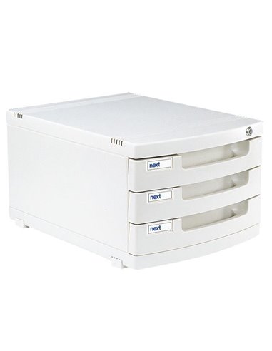 Next συρταριέρα με 3 συρτάρια και κλειδαριά γκρι Α4 Υ21x39.5x29.5εκ.