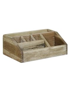 Μολυβοθήκη γραφείου Nextdeco Tribeca από ξύλο mahoni 27x17x10εκ.