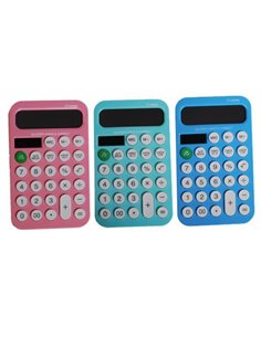 Κομπιουτεράκι 12 ψηφίων κοκτέηλ 3 χρώματα 14,5x8x1εκ.