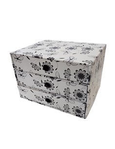 Next συρταριέρα 3συρτ. "Άσπρο-μαύρο" Α5 Υ17x20x25εκ.