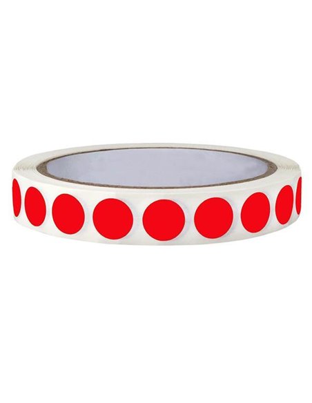 Ετικέτες αυτοκ.στρόγγυλες Ø13mm κόκκινες ρολλό 1000τεμ