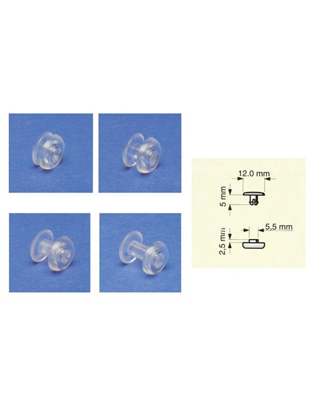 Καρφάκι πλαστικό διάφανο Ø12mm μήκος 7,5mm (1000τεμ)