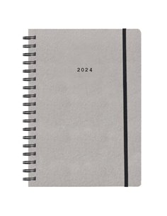 Next ημερολόγιο 2024 Natural ημερήσιο σπιράλ γκρι ανοιχτό με λάστιχο 14x21εκ.