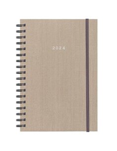 Next ημερολόγιο 2024 fabric plus ημερήσιο σπιράλ μπεζ 14x21εκ.