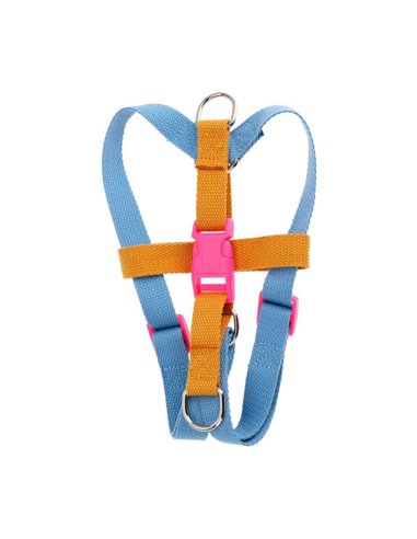 Σαμαράκι σκύλου μπλε-μουσταρδί large 50-70εκ.