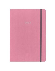 Next ημερολόγιο 2024 fabric ημερήσιο flexi ροζ με λάστιχο 17x25εκ.