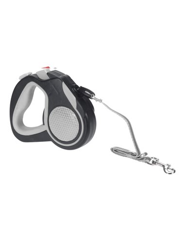 Πτυσσόμενο λουρί-οδηγός σκύλου γκρι 4 μέτρα