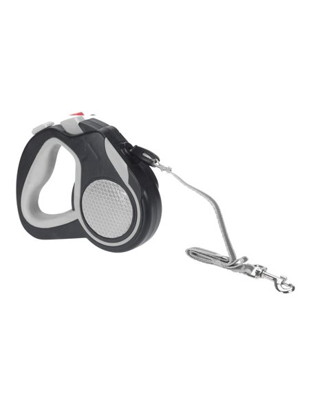Πτυσσόμενο λουρί-οδηγός σκύλου γκρι 4 μέτρα