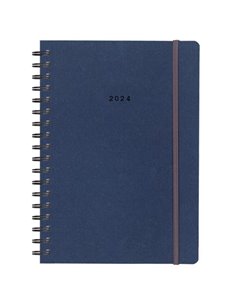Next ημερολόγιο 2024 Natural ημερήσιο σπιράλ μπλε με λάστιχο 12x17εκ.