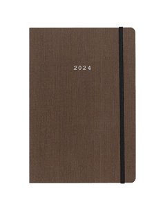 Next ημερολόγιο 2024 fabric ημερήσιο flexi καφέ με λάστιχο 12x17εκ.