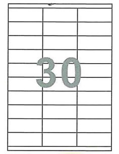 Fleks ετικέτ. αυτοκόλ. λευκές 70x29,6mm 30/φ 100φ Α4